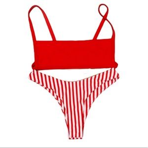 4/25$ Zaful | Red Square Bikini Top